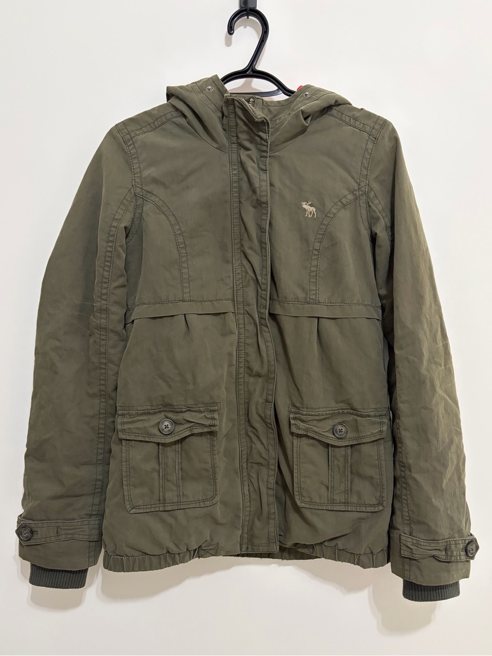Abercrombie & Fitch Women’s Olive Hooded Utility Jacket